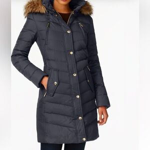 MICHAEL KORS Faux Fur Hooded Puffer Women’s Jacket’s Sz S